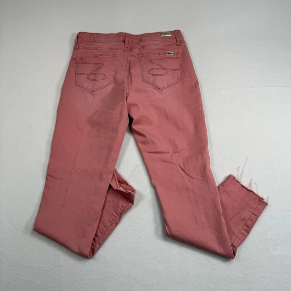 Seven 7 Ankle Skinny Womens Size 10 Mid Rise Pink Raw Hem - Picture 3 of 13